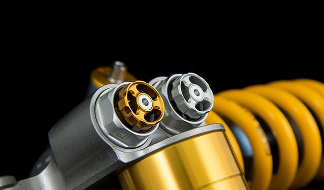 Öhlins TTX 後避震的調整旋鈕特寫